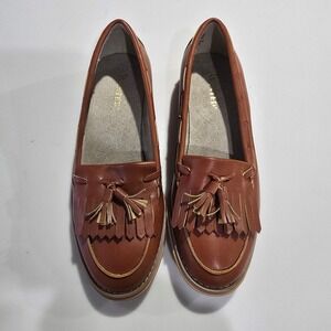 Wanted Charlie Women Brown‎ Leather Tassel Loafer Shoes Size 6